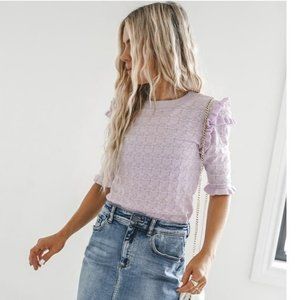 COUNTRY ROAD Broderie Anglaise White Sleeveless Tank Top Blouse